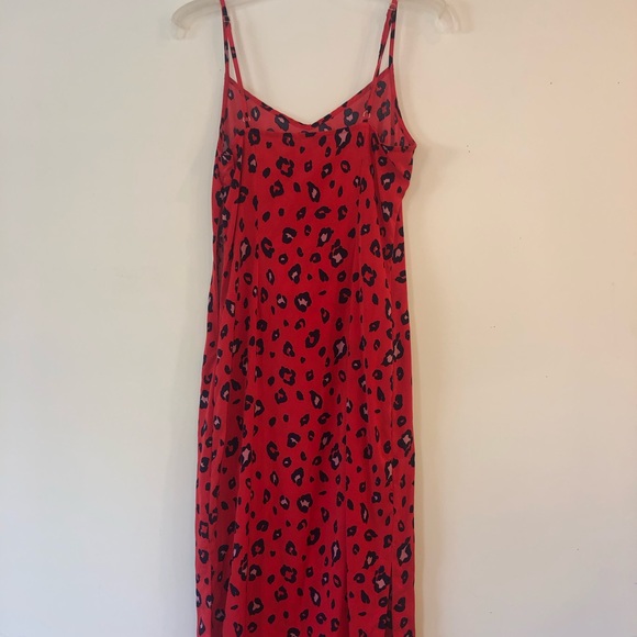 Ava Red Cheetah Print Slip Midi Dress NWT - Picture 10 of 11